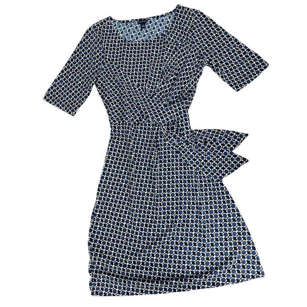Ann Taylor geometric pattern dress 6 Tie waist Size XS
